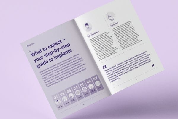 close up of page of Dental implant guide