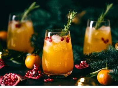 Fizzy and alcoholic drinks Christmas themed fizzy, alcoholic drinks