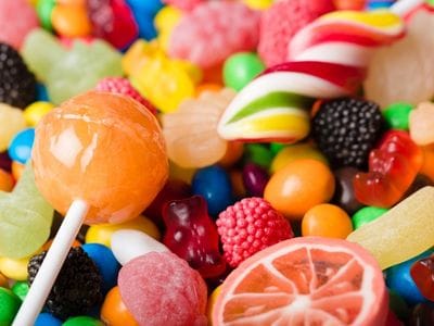 Hard sweets and boiled lollies Sugary sweets being illustrated as bad foods for dental health