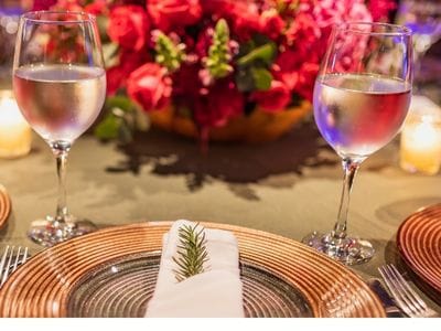 Water and sugar-free drinks glasses of water on a Christmas themed table
