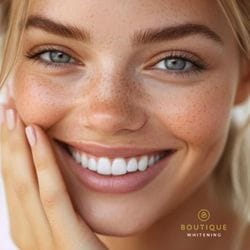 Boutique professional teeth whitening treatment leaflet