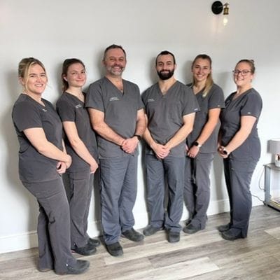 The staff from Torrington Dental sedation team lined up  in a row